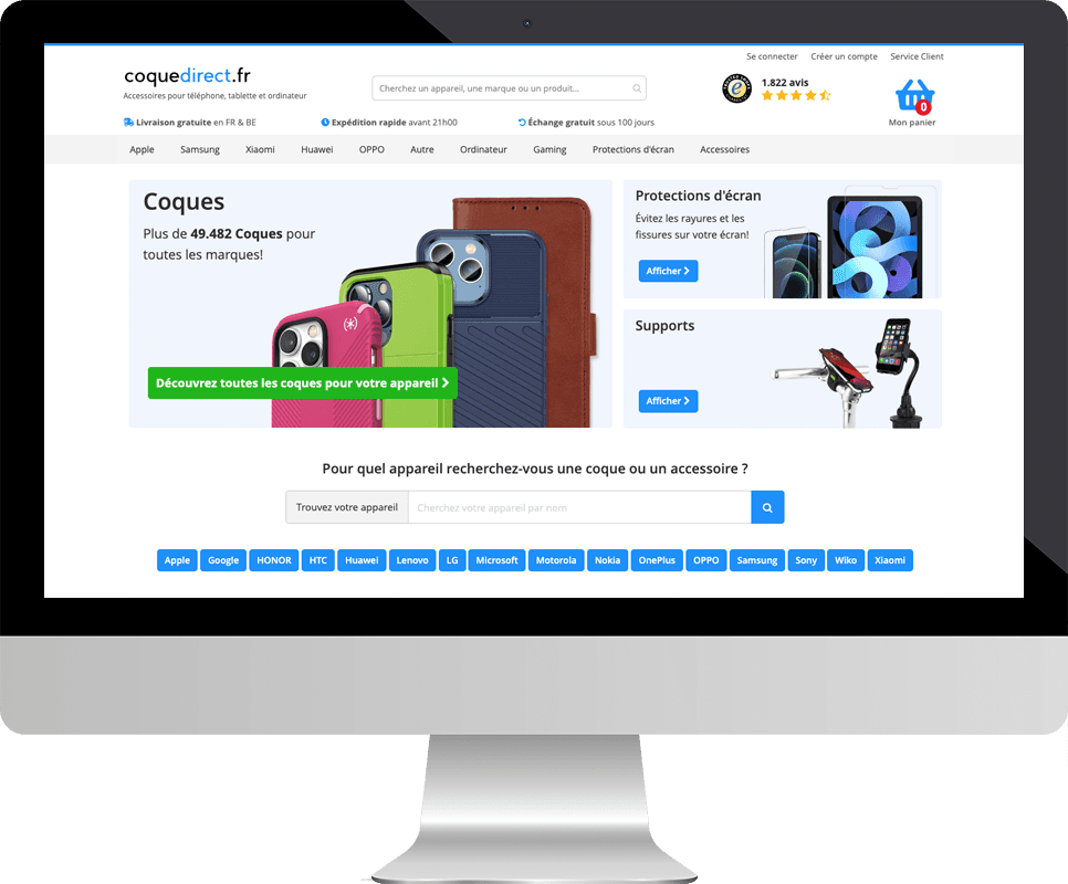 Coquedirect.fr webshop screenshot